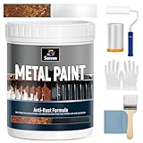 Metal Paint White 21oz Waterpoof Anti Rust Preventative White Paint for Metal, Anti Rust Enamel Multi Surface Acrylic White Paints Refinishing Kit for Metals, Gate, Fence, Railing, Craft, Wood, Walls