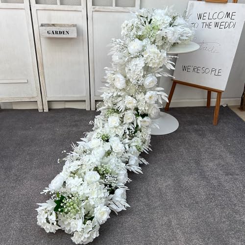 1.64ft Runner Flower Row Artificial Flowers for Table Centerpiece Wedding Decoration Mix Flowers Backdrop Wall Arches Decor (A10)
