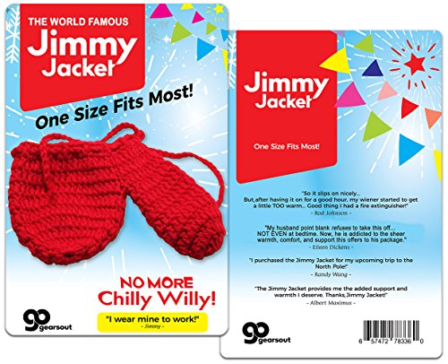 Jimmy Jacket for Men - Funny Knit Willy Warmer - Peter Heater for Dad - Christmas Gag Gift Red3