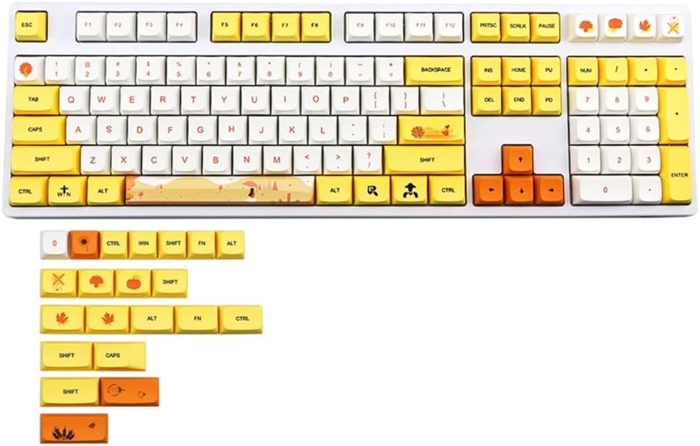 129Keys PBT Keycaps XDA Profile DYE-SUB Keycap for Switches Mechanical Keyboards Autumn Rhyme Keycap