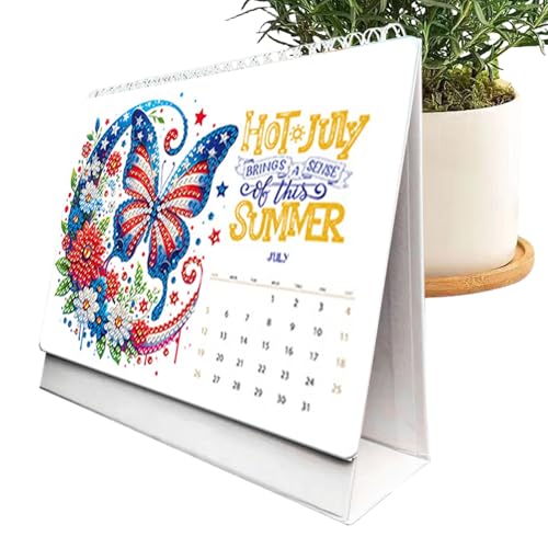 Calendrier de table 2026 avec strass brillants pour planificateur de bureau