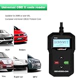 KONNWEI Skaner OBD2, uniwersalny skaner diagnostyczny OBD II CAN, czytnik kodów błędów silnika samochodowego, narzędzie do skanowania kontrolnego silnika KW590 z testem czujnika O2 i testem monitora pokładowego (czarny)