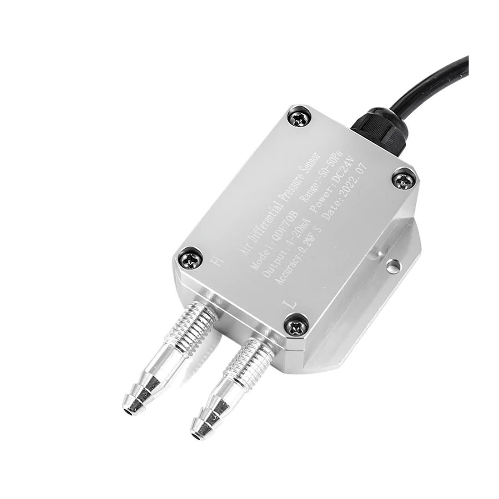 VDOQTLJT Differential Air Pressure Sensor 4-20mA 0-10V RS485 Transducer 0-30Kpa Transmitter(0-10v Output,0-300 Pa)