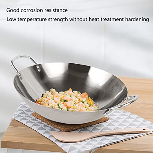 Wok de acero inoxidable de 36cm para uso doméstico y comercial miniatura 3