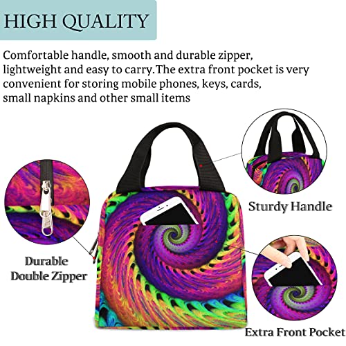 Abstract Abstract Spiral Insulated Lunch Bag Women Reusable Lunch Tote Bag For Men Adult Leakproof Cooler Lunch Box For Work Office Picnic Travel #TOP5