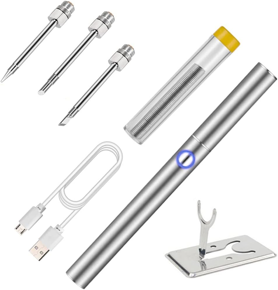 Soldering Iron Rechargeable 6 Seconds Tin 510 Interface Tip Kit Stand