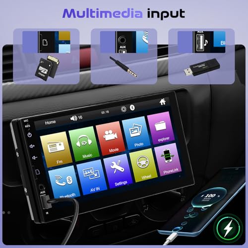 Radio para auto Single Din 7 pulg con pantalla táctil y Bluetooth miniatura 6
