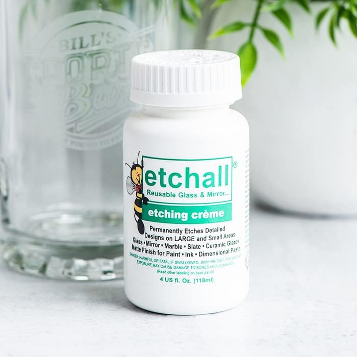 Miniatura 8 de Etchall Crema grabada (16 onzas) para vidrio, espejos, cerámica, porcelana, mármol y pizarra, para fabricantes, creadores, artesanos, bricolaje de