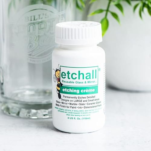 Etchall Etching Cream (16Oz) For Glass, Mirrors, Ceramics, Porcelain, Marble, And Slate - For Makers, Creators, Crafters, Diy'ers Of All Ages & Experience Levels. Smooth Formula And Fast Acting #TOP7