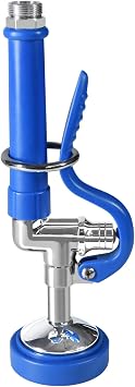 Pre Rinse Sprayer Commercial Sink Sprayer Head,1.42GPM Spray Valve Dish Nozzle with Ergonomic Handle, Commercial Faucet Parts for Kitchen Faucet,Chrome FinishedBlue