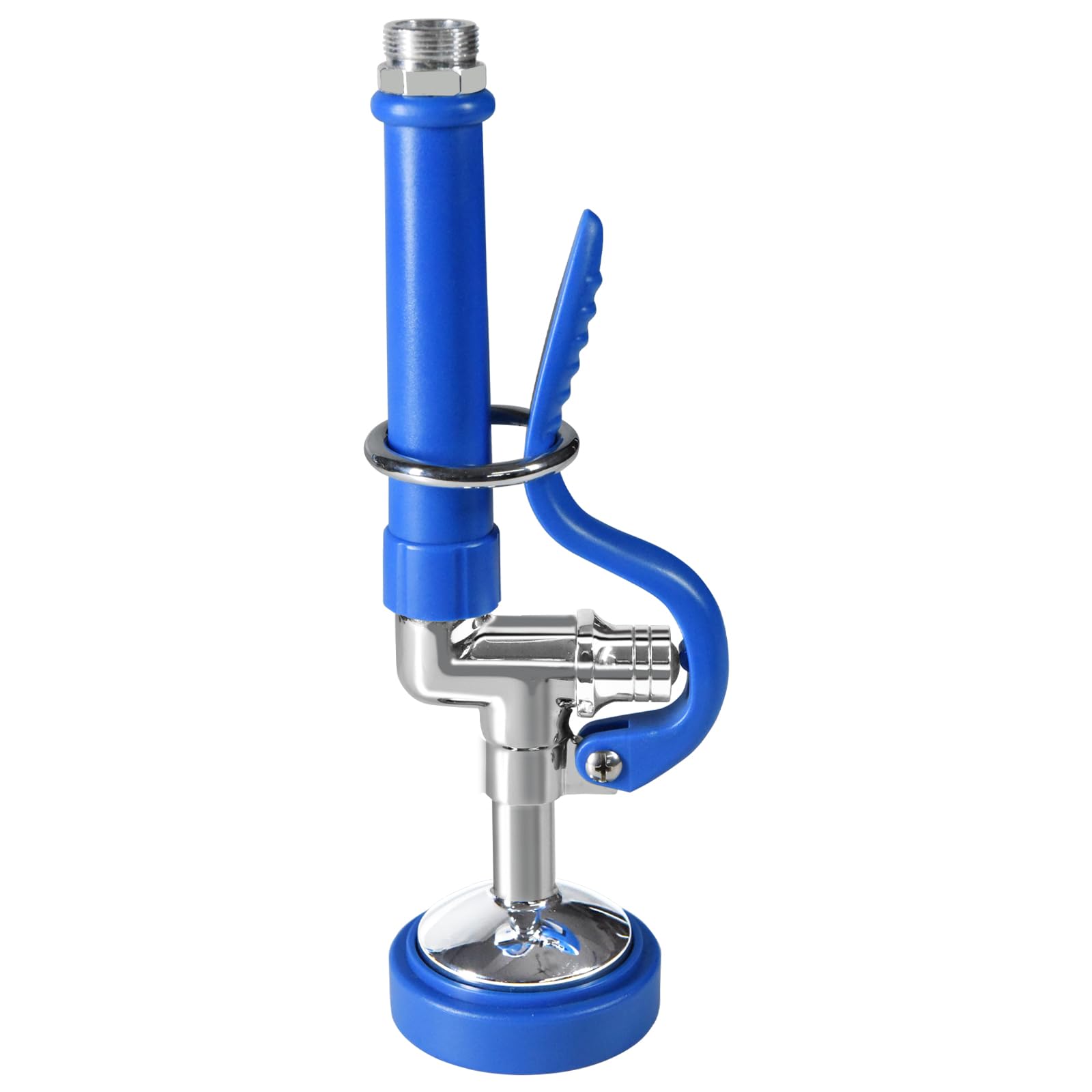 Pre Rinse Sprayer Commercial Sink Sprayer Head,1.42GPM Spray Valve Dish Nozzle with Ergonomic Handle, Commercial Faucet Parts for Kitchen Faucet,Chrome Finished（Blue）