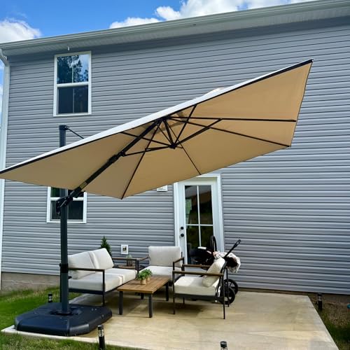 Purple Leaf 10x10 Tilting Cantilever Patio Umbrella