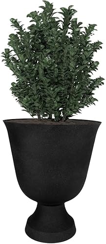 Miniatura 4 de The HC Companies Maceta de urna Tribeca de 22 pulgadas, maceta decorativa de plástico para exteriores con drenaje para porche delantero, terraza,