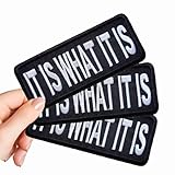 It is What It is Minimalist Iron On Patch, 3Pcs Embroidered Letters Patch for Biker Backpacks Clothes Jacket Jeans Truck Hats - It is What It is