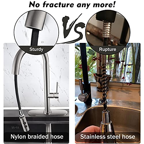 Kaphome KHKN02U Kitchen Faucets With Pull-Down Sprayer,Sus 304 Stainless Steel Single Handle High Arc Kitchen Faucet thumb #4