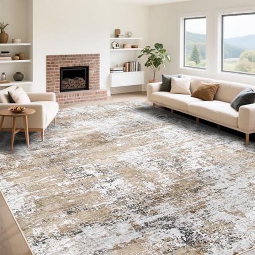 9x12 Area Rug for Living Room, Washable Modern Abstract Large