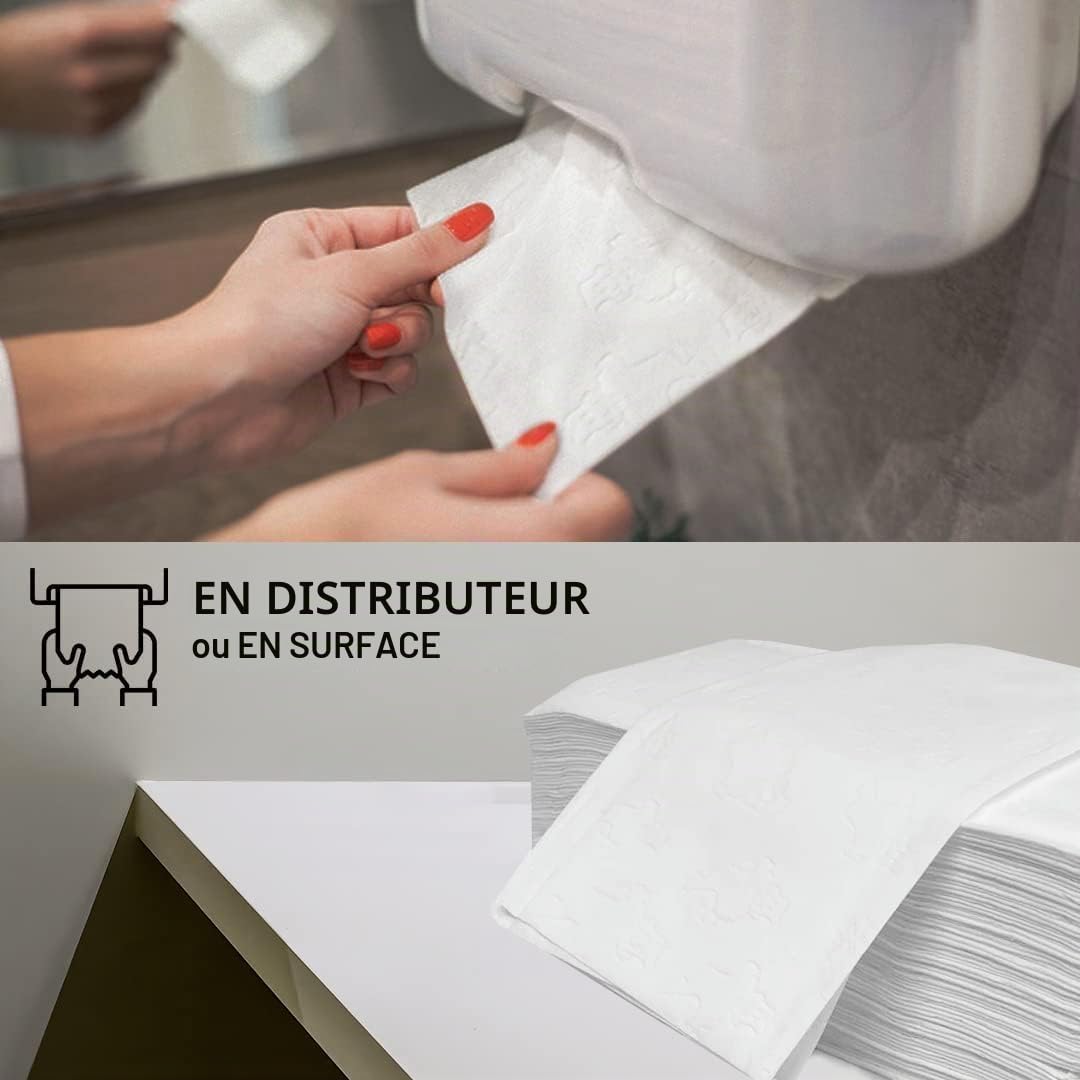 Essuie-mains pliage en Z - lot de 1350 feuilles en papier essuie mains (9 x 150)