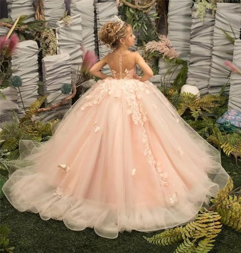 Long Tulle Flower Girl Dresses for Wedding Lace Puffy Pageant Dress Princess A Line Prom Ball Gown4
