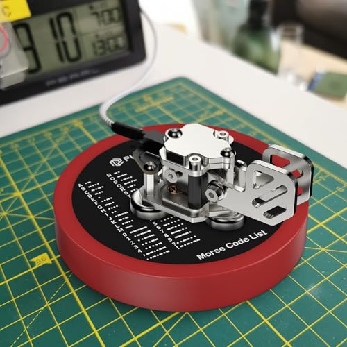 Image of PUTIKEEG Morse Code Round Table Key morse code List Learning Shortwave Radio (Red)