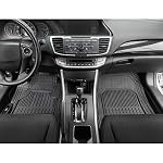 Motor Trend 4-Piece FlexTough Rubber Floor Mats for Cars Trucks SUVs Vans, Trim-to-Fit Heavy Duty Weatherproof Waterproof Square Grid Deep Dish Ridges Protection Front Rear Non-Slip All Weather - Image 3