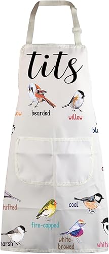 MBMSO Delantal de tetas con bolsillos, delantal de cocina para observación de aves para amantes de las aves
