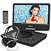10.5 Inch Portable DVD Player for Kids with 9.5 inch Swivel Screen, USB / SD Slot Built in 4 Hours Rechargeable Battery (Blue)