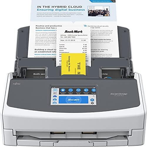 Fujitsu ScanSnap iX1600 Deluxe Versatile Cloud Enabled Document Scanner with Adobe Acrobat Pro DC for Mac or PC, White