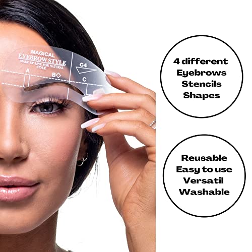 Eyebrow And Eyeshadow Stencils Set - Eyebrow Template Stencil + Eyeshadows Template Stencil Kit - 10 Pcs #TOP1