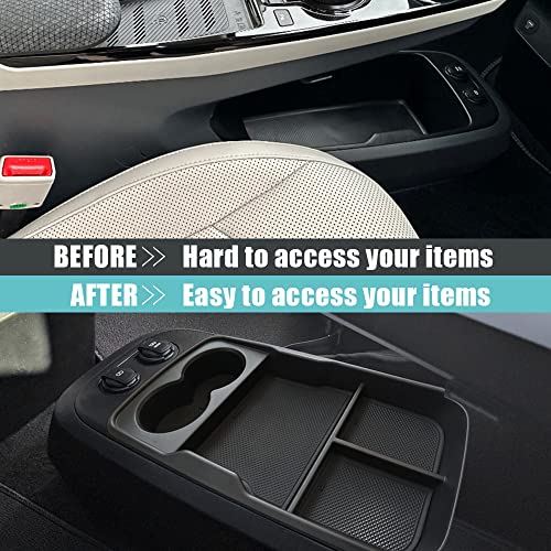 Bestevmod For Ev6 Lower Center Console Organizer Tray Interior Accessories Storage Box Abs Material With Pvc Trim Compatible With 2022 2023 Kia Ev6 Accessories (Lower Organizer) #TOP4