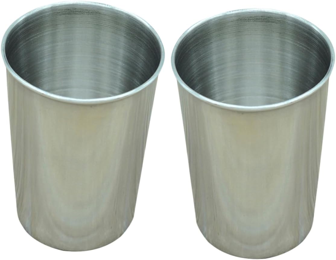 6pcs Stainless Steel Water Tumbler Cups Silver Bathroom Drinking Cups for Toothbrushes Beverages Juice and More Easy to Clean Multi-use Drinkware