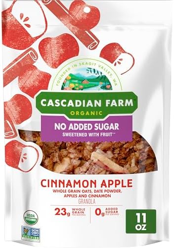 Cascadian Farm Organic Cinnamon Apple Granola, No Added Sugar, 11 oz