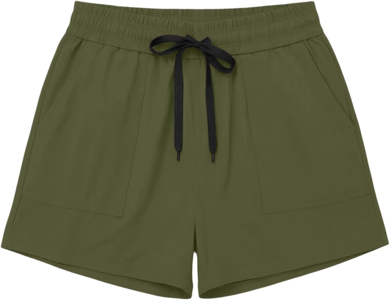 Shorts for Women Summer Casual High Elastic Waisted Wide Leg Drawstring Solid Shorts Comfy Beach Vacation Clothes