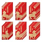 36uds Sobres Rojos de Caballo 2026, Purpurina Dorada Long Hong Bao Sobres Rojos para Año Nuevo Chino para el Festival de Primavera Año Nuevo Lunar Chino