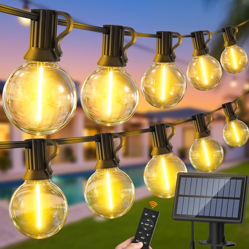 SAEIHGAE Luci Solari Esterno da Giardino - 20M 66FT Catena Luminosa Solari Energia Da Giardino G40 LED Lampadine Lucine Solari Esterno da Telecomando Per Patio Gazebo Balcone Feste Matrimonio