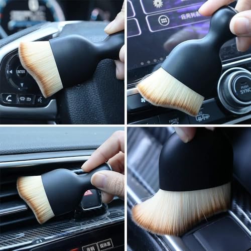 Image of KASHIVAL 5 Pcs Microfiber Car Cleaning Kit Interior & Exterior Cleaning Extendable Long Handle Duster Brush and Cleaning Cloth for Car and Motorcycle Accessories (Small Brush)