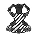 No Pull Dog Harness for Small Dogs Easy Walk Dog Vest Adjustable Collars Harnesses & Leashes Set Breathable Oxford Outdoor Walking Safety Reflective Strip Black White Diagonal Stripes Prints