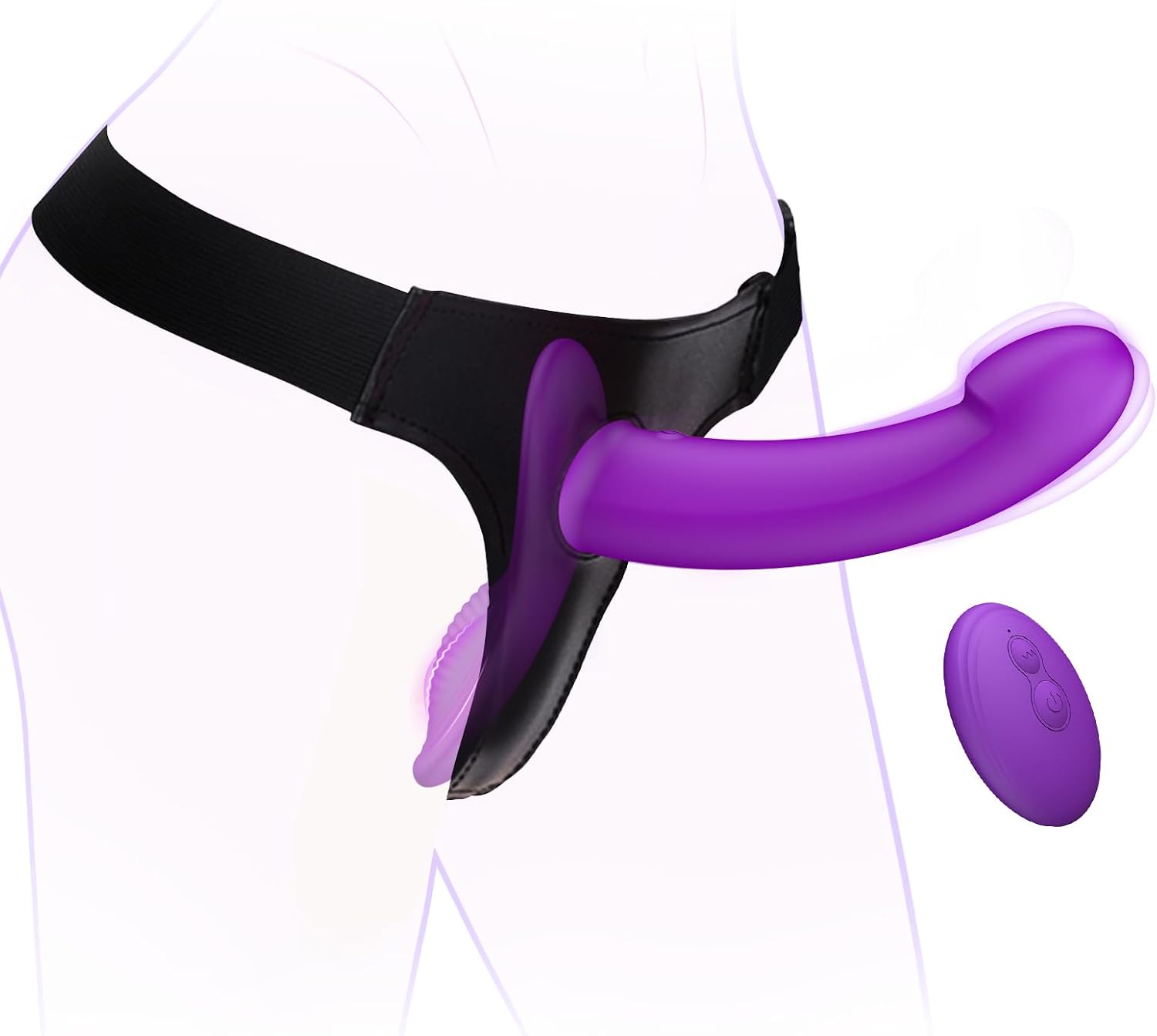 Vibrating Strap on Dildo, Double Ended Vibrator with Harness