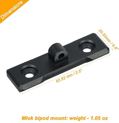 Miniatura 3 de Soporte de bípode compatible con adaptador de bípode estilo Harris de aluminio de bajo perfil