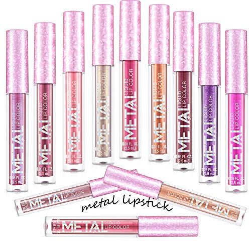 Coosa Beauty Glitter Shimmer Liquid Lipstick Set 12 Colors Shinning And Long Lasting Waterproof Colourful Lip Gloss Set (12 Pcs ) #TOP5