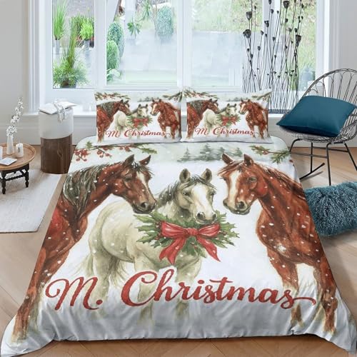 Housse de couette Noël pour lit 260x220cm et décorations de fêtes