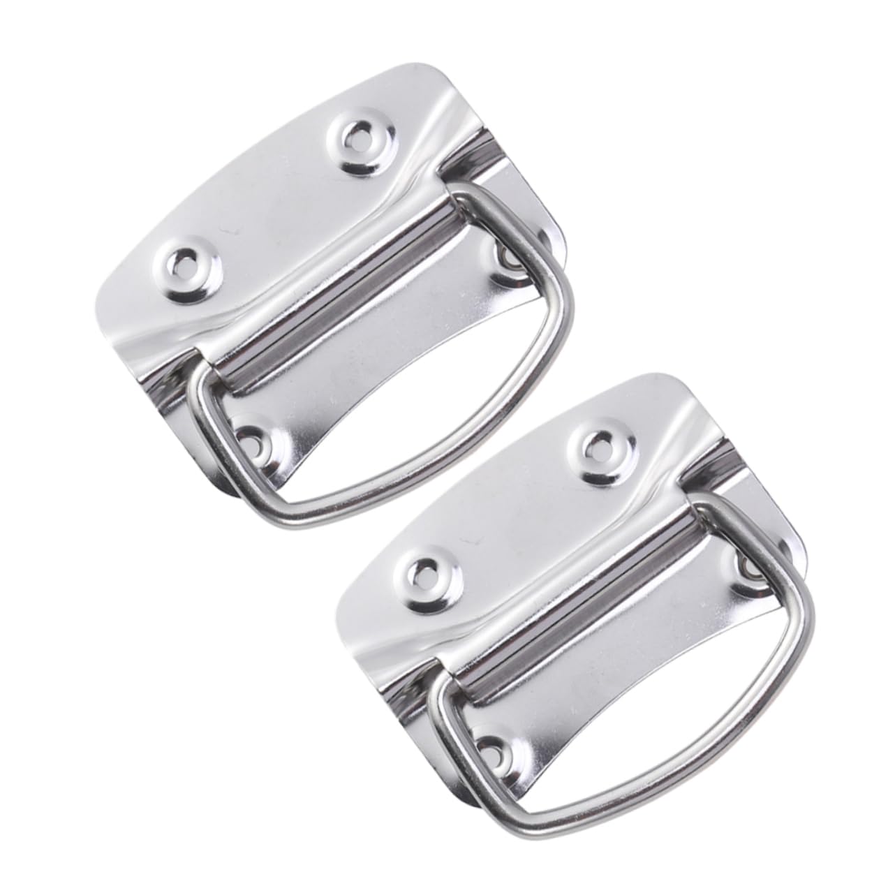 SOLUSTRE 1set Hardware Luggage Handle Kitchen Cabinet Handles Cabinet Pull Handle Pull Flush Lift Ring Foldable Boat Hatch Latch Attic Door Pull Drop Handle Case Handle Nickel-Plated 2pcs