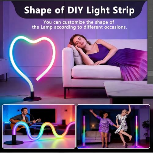 Corner Floor Lamp,RGB LED Corner Lamp, Transformable Floor Lamp with App and Remote Control,16 Million DIY Colors, Music Sync, Timer Setting for Living Rooms, Gaming Rooms, Bedrooms and Gaming Rooms by Voneta - Used condition - Image 3