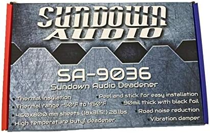 Sundown Audio SA-9036 36 Square Ft Subwoofer Sound Vibration Noise Damping