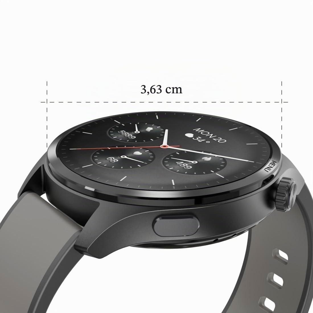 Hama Montre connectée GPS Intégré 9000" Etanche (Montre Sport, écran AMOLED 1,43", Fonction Prise d’appels, Mémoire de Musique, SPO2, VO2max, contrôle Vocal Alexa, IP68), Gris Anthracite