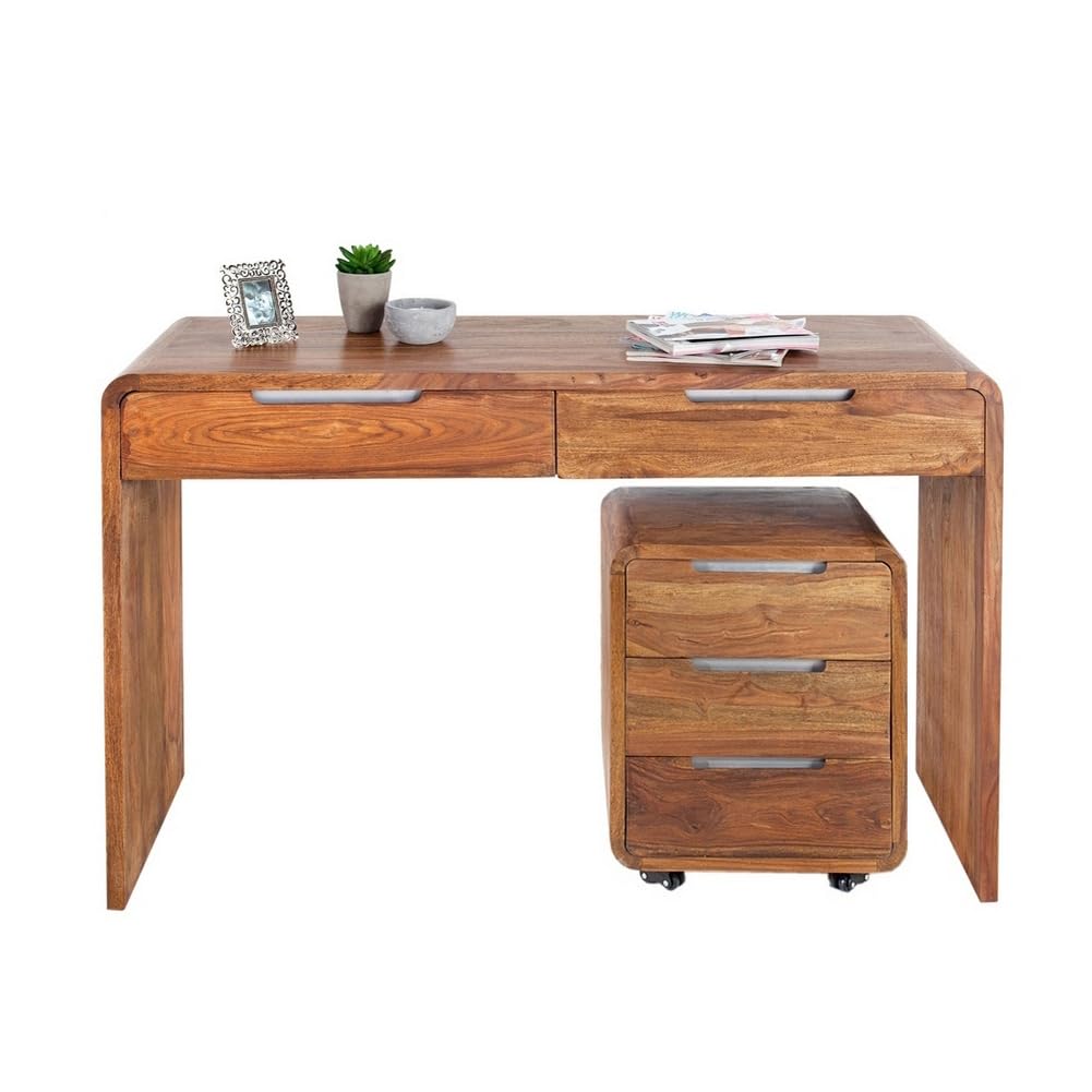 Rollcontainer DAIPUR 3 Schublade Sheesham massiv Holz 60cm x 50cm