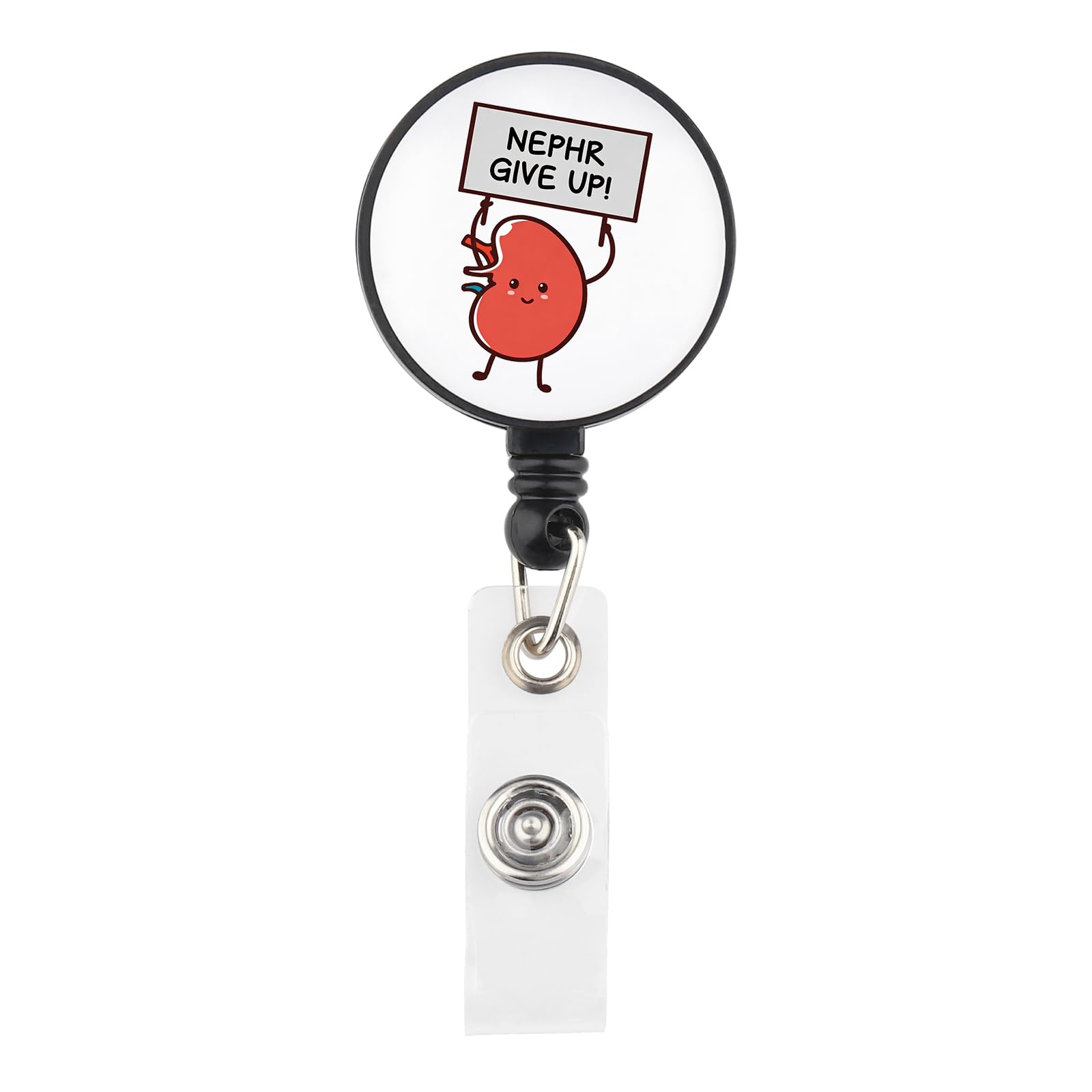 KUIYAI Dialysis Tech Badge Reel, Nepher Give Up, Kidney Nurse Gift Urology Dialysis Technician Gifts, Doctor Nurse ID Holder (give up)