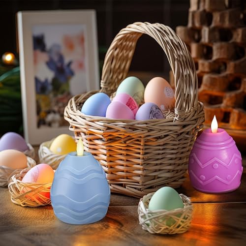 Velas LED Huevos de Pascua de cera tallada perfumada para decoración 2
