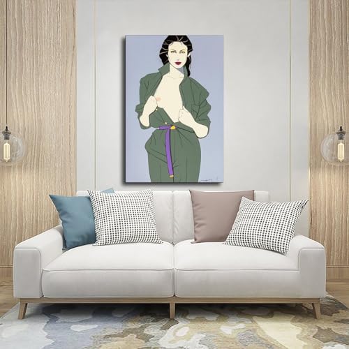 Trench Coat par Patrick Nagel impression sur toile premium decoration murale de qualite