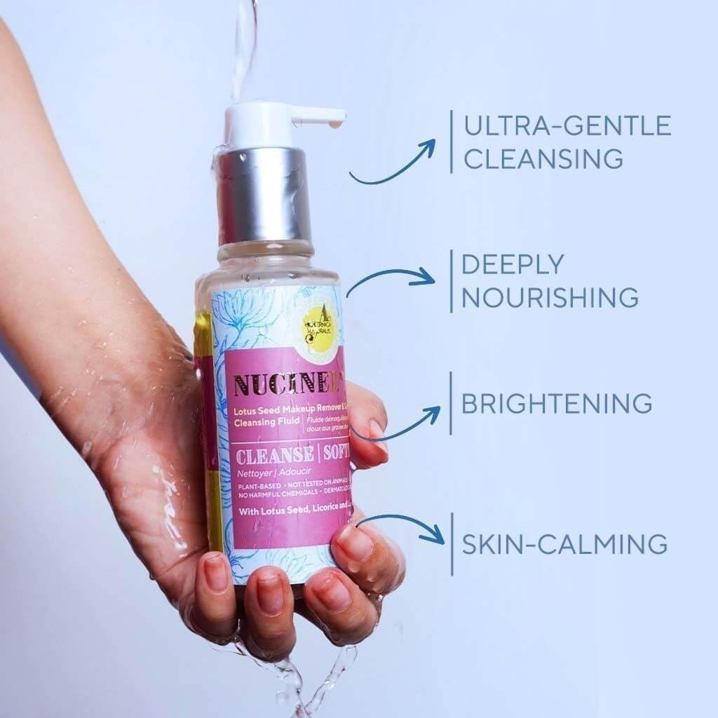 The Ayurveda Experience Nucinel Makeup Remover and Gentle Cleansing Liquid for All Skin Types Power-Clean & Power-Nourish Skin Gently - Dermatologically Tested, 3.5 oz