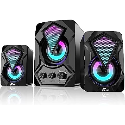 njsj 2.1 Enceinte PC LED Cover